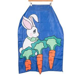 Bunny Rabbit House Flag Decorative Easter Spring Carrots Garden Blue Orange
